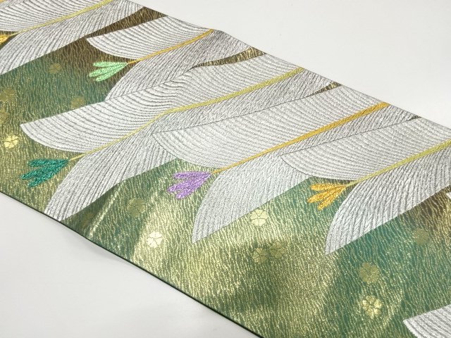 若松模様織り出し　振袖用袋帯